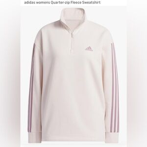 *new* Adidas Women's Pink Quarter-Zip Fleece Sweatshirt